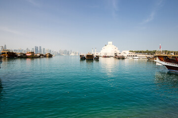 Fototapeta na wymiar View of museum of islamic art in Doha