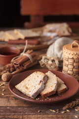 Traditional cuisine of Tver - sweet bread with honey - kovrizhka