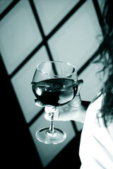 Lady in nightclub with cocktail