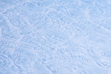 Crystal clear water surface highlighting blur of crystal clear water surface with splashes and bubbles trendy abstract nature background.
