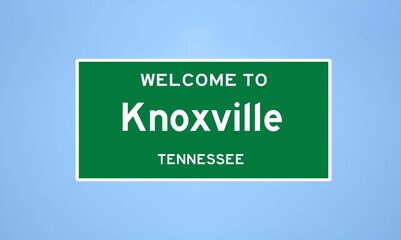 Knoxville, Tennessee city limit sign. Town sign from the USA. - obrazy, fototapety, plakaty