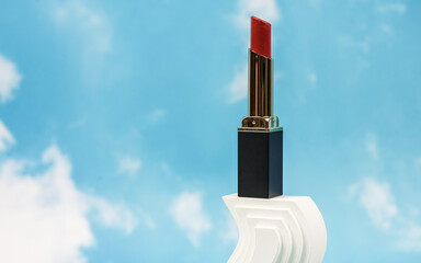 beautiful lipstick on the sky background
