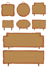 Set of different wooden sign boards