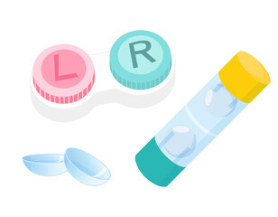 コンタクトレンズの保存容器　ベクターイラスト