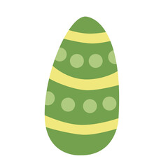 Decorative green Easter egg. Hand drawn flat vector illustration. Great for greeting cards.