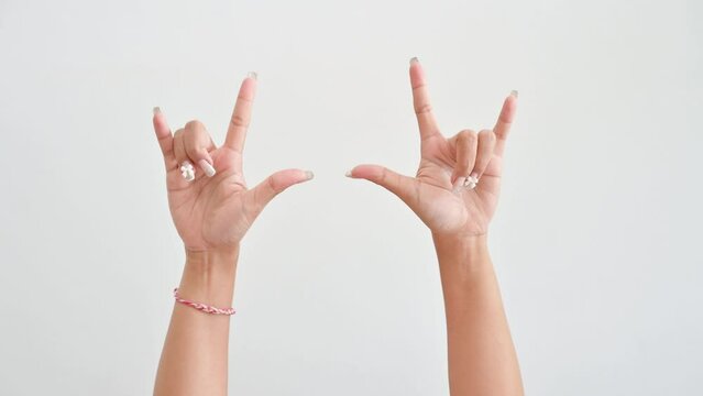 i love you sign language on white background