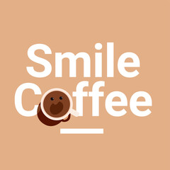 Vector Illustration Cup of Fresh Coffeeor coffee bean Flat Style. Decorative Design for Cafeteria, Posters, Banners, Cards