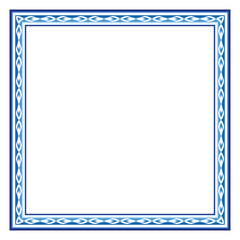 Border frame ceramic tile pattern. Islamic, indian, arabic motifs. Damask border square pattern. Porcelain ethnic bohemian background