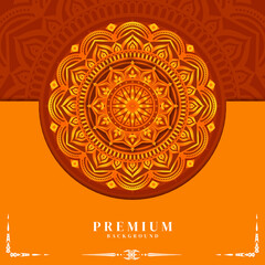 elegant arabic elements in orange color