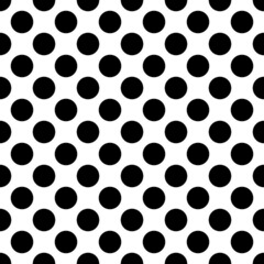 Halftone background.Big polka dot seamless pattern wallpaper.Black and white seamless.Texture for wrapping paper or decoration.Classic fabric or surface.Vector illustation.