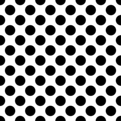 Halftone background.Big polka dot seamless pattern wallpaper.Black and white seamless.Texture for wrapping paper or decoration.Classic fabric or surface.Vector illustation.