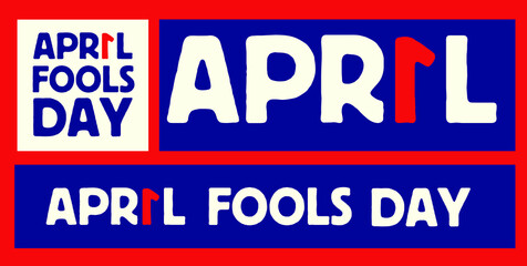 Fototapeta premium April fool day with decoration vector illustration design. Social media templates for april fool's day. 