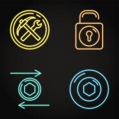 Neon NFT token icon set