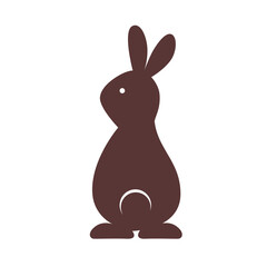 cute rabbit brown silhouette