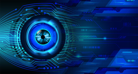 Blue eye cyber circuit future technology concept background