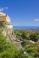 Palermo City and Tyrrhenian sea bay view from the Monreale town, Sicily, Italy	
