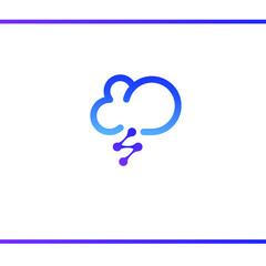 Cloud with lightning logo design. Cloud logo for hosting and technology. Vector or icon logo design template.
