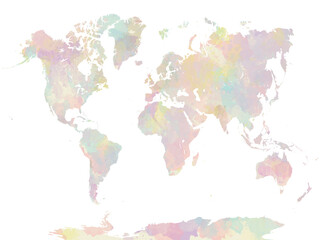 Fototapeta na wymiar World map in watercolor
