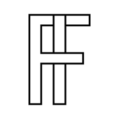 Logo sign, fi if icon nft fi interlaced letters f i