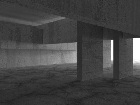 Abstract architecture interior background. Empty concrete room