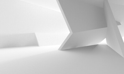 Fototapeta premium Illuminated corridor interior design. Empty Room Interior Background