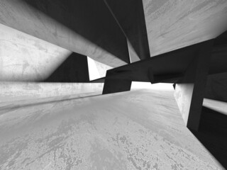 Abstract architecture background. Empty rough concrete interior