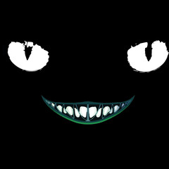 Black Horror cat  vector illustration art 