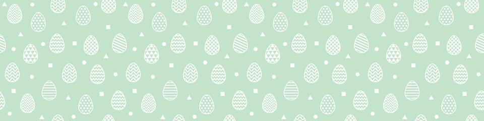 Colourful Easter banner with eggs. Seamless pattern. Vector
