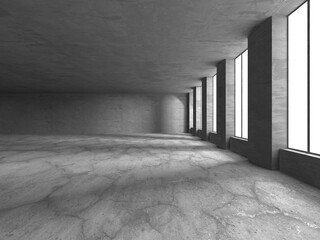 Abstract architecture interior background. Empty concrete room