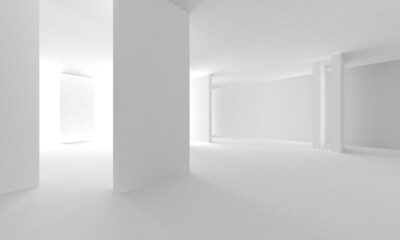 Abstract White Architecture Design Concept