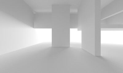 Abstract White Architecture Design Concept