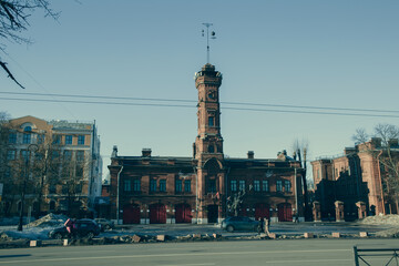 View of the old building of the fire station
