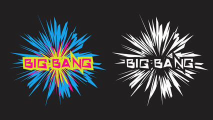 big bang logo print vector - obrazy, fototapety, plakaty