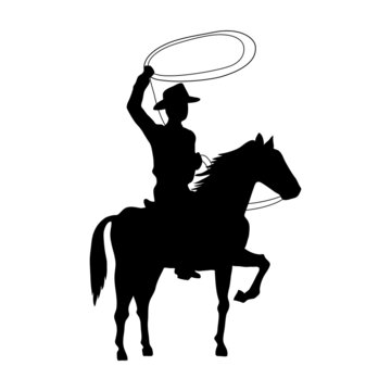 cowboy and horse silhouette