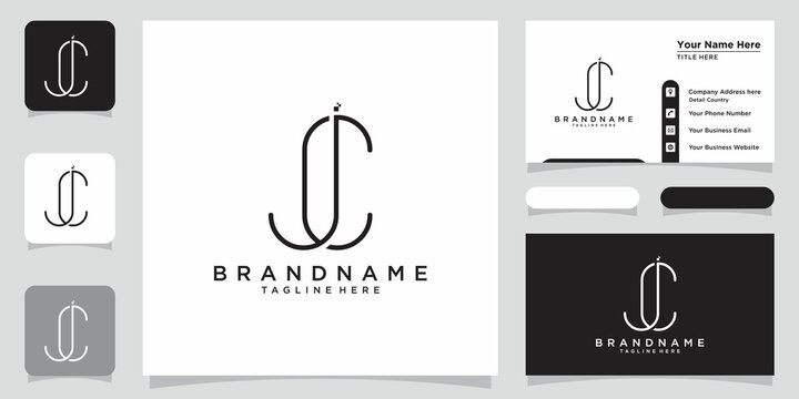 Initial letters JC shape monogram with business card design