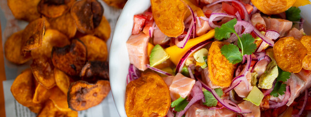 Ceviche mit Lachs als Banner