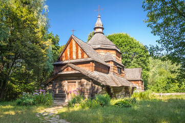 Old wooden church in the village