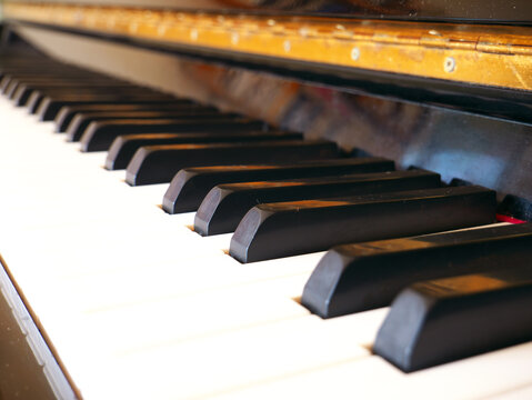 View On The Keys Of An Acoustic Piano