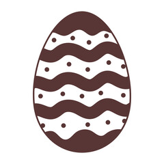 egg painted with stripes