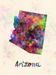 Arizona US state in watercolor