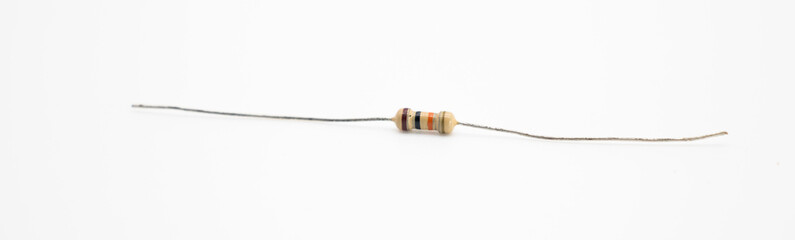 single Resistor close-up isolate on white background