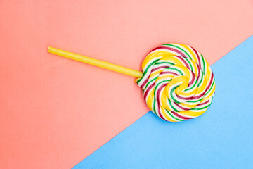 Colorful sweet candy isolated on Colorful background