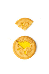 top view, biscuit isolated on white background