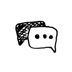 Vector hand drawn icon of messages