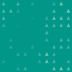 Abstract seamless geometric pattern. Mosaic background of white triangles. Evenly spaced big shapes of different color. Vector illustration on teal background