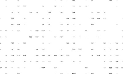 Seamless background pattern of evenly spaced black top symbols of different sizes and opacity. Vector illustration on white background