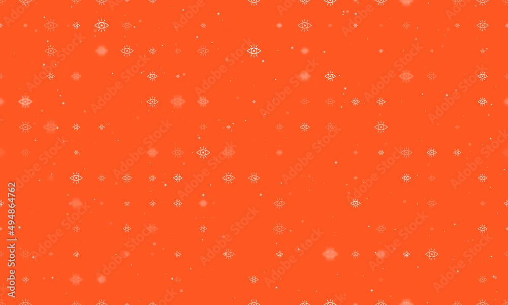 Poster seamless background pattern of evenly spaced white vision symbols of different sizes and opacity. ve