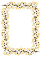 Flower frame border size a4, format a4. Floral pattern. Cute floral background. Background with flower brush strokes