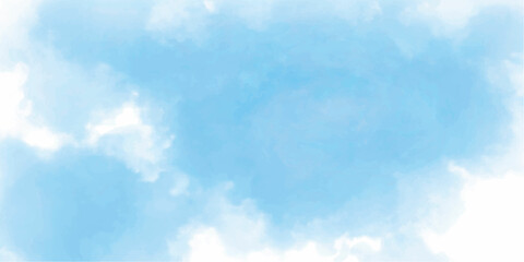 Light sky blue shades watercolor background. Hand drawn art painting vector illustration