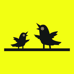 two birds  vector logo 